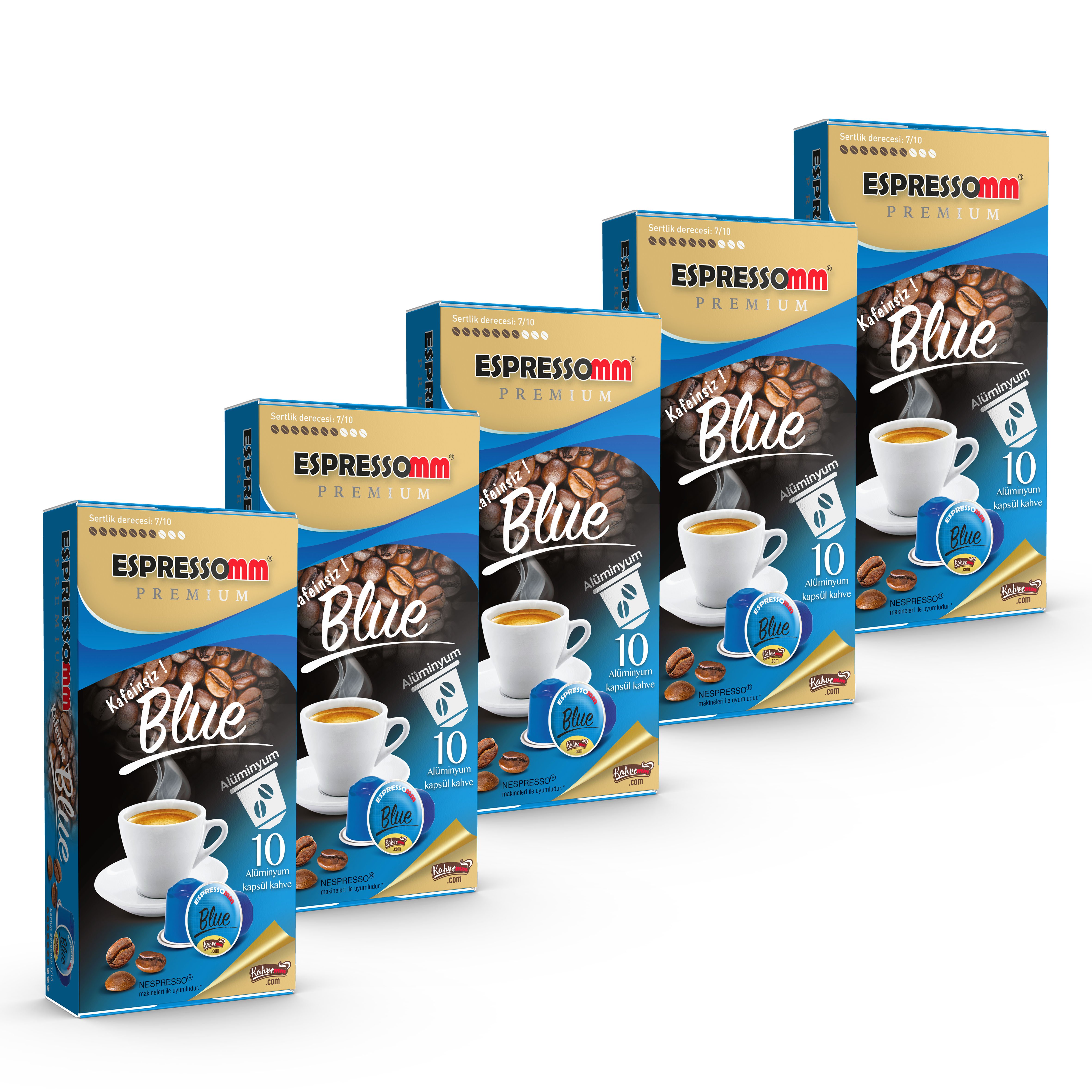 Espressomm® Premium Blue Alüminyum Kapsül Kahve-kafeinsiz! (50 Adet) - Nespresso®*