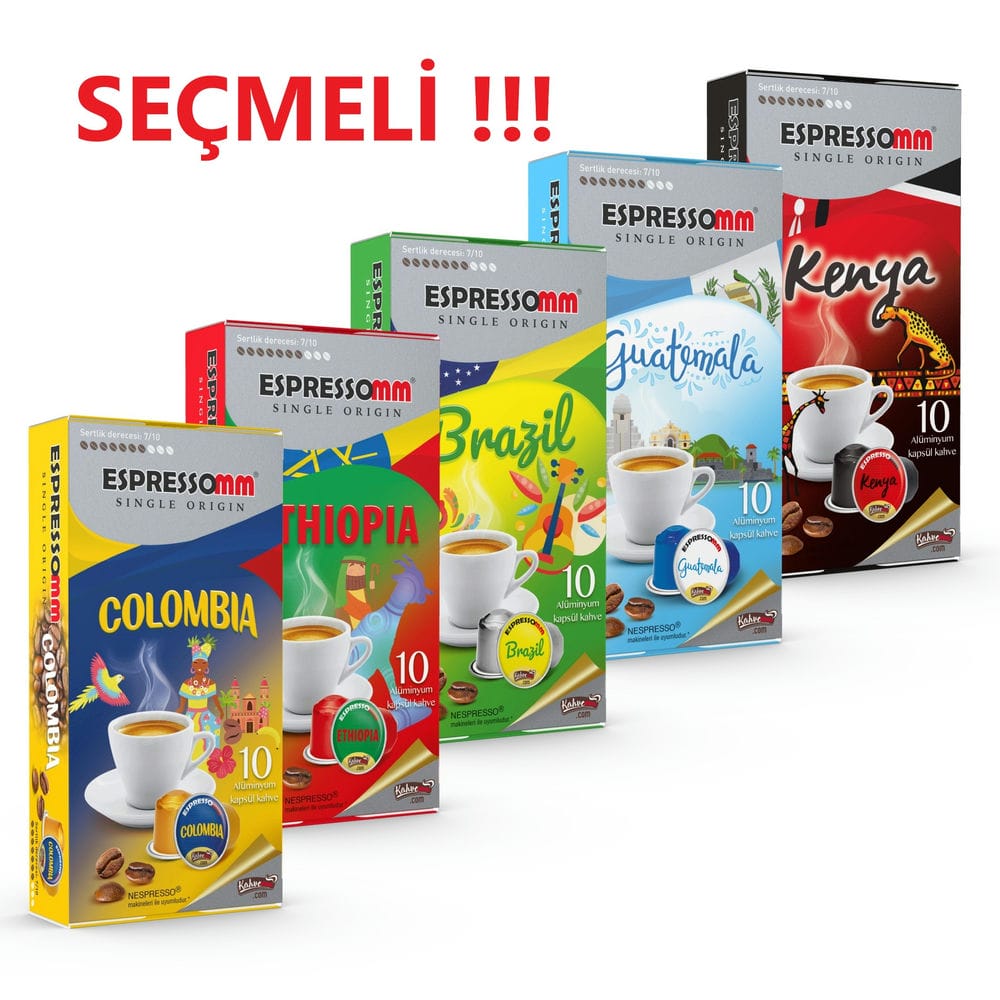 Espressomm® Single Origin Seçmeli Karışık Alüminyum Kapsül Kahve (50 Adet) - Nespresso® Uyumlu*