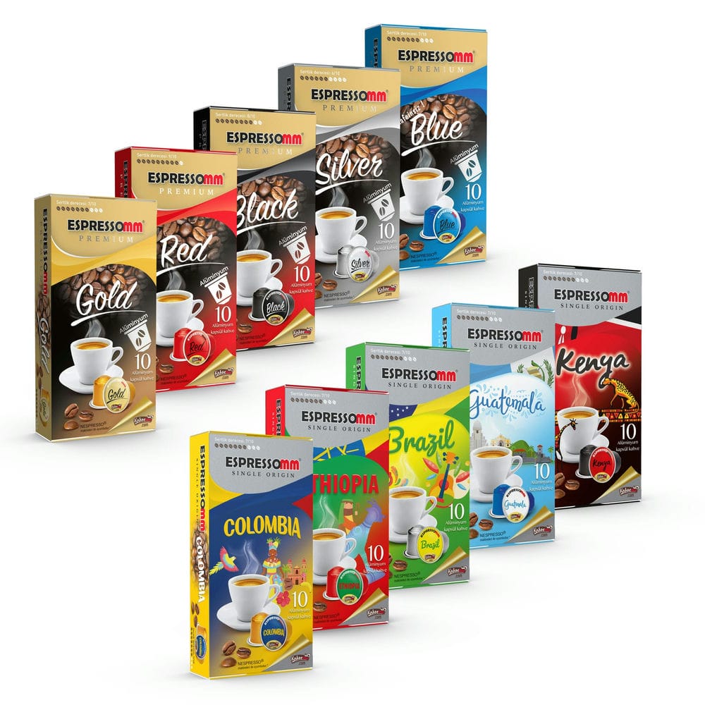 Espressomm® Karışık Alüminyum Kapsül Kahve (100 Adet) - Nespresso® Uyumlu*