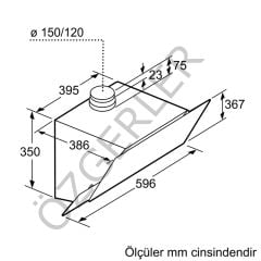 LC65KAJ60T iQ300 Duvar Tipi Davlumbaz 60 cm clear glass black printed