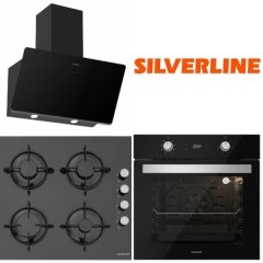 SILVERLİNE SOHO Ankastre SİYAH SET (Soho Siyah Davlumbaz, CS5349B01 Ocak, BO6504B01 Fırın)