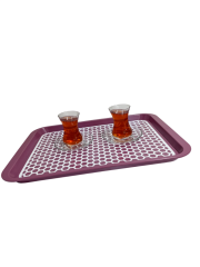 Kaydırmaz Tabanlı Servis Tepsi Sunum Tepsisi Büyük Boy-1136-02-BORDO,YEŞİL