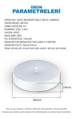 USB Şarjlı PIR Hareket Sensörlü Kızıl ötesi Gece Lambası Magnet Mıknatıslı 6000K-Beyaz-2Adet-7218