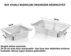 Geseus Buzdolabı Organizeri Boyu Ayarlanabilir Buzdolabı Düzenleyici-Beyaz-8125
