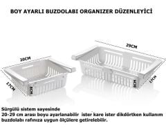 Geseus Buzdolabı Organizeri Boyu Ayarlanabilir Buzdolabı Düzenleyici-Beyaz-8125