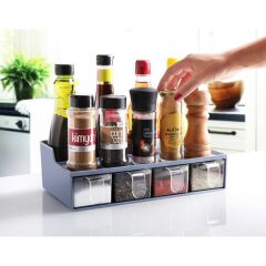 Geseus Organizer Baharatlık Düzenleyici Dört Gözlü Ölçü Kaşıklı