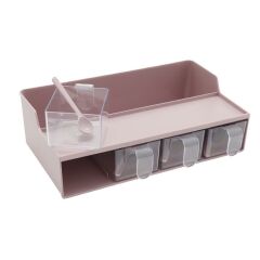 Geseus Organizer Baharatlık Düzenleyici Dört Gözlü Ölçü Kaşıklı