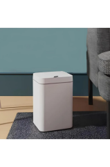 Sensörlü Otomatik Plastik Çöp Kovası 12 Litre + Duvara Asılabilir Beyaz Silikon Klozet Fırçası