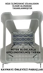Çelik Ayna Zilkale Büyük Boy Çift Katlı Basamak Çok Amaçlı Dayanıklı Tabure Beyaz+Gri-254