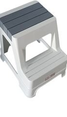 Çelik Ayna Zilkale Büyük Boy Çift Katlı Basamak Çok Amaçlı Dayanıklı Tabure Beyaz+Gri-254