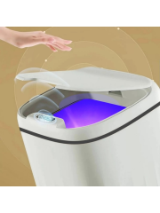 Akıllı Teknolojik Antibakteriyel Sensörlü Çöp Kovası 20 Litre + Duvara Asılabilir Beyaz Silikon Klozet Fırçası