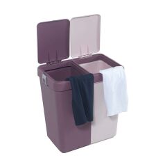 Motek Kirli Çamaşır Sepeti Çift Gözlü Kirli Sepeti Otomatik Kapaklı 80 Litre