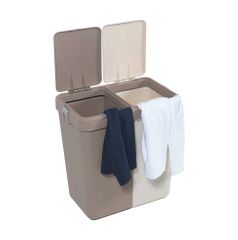 Motek Kirli Çamaşır Sepeti Çift Gözlü Kirli Sepeti Otomatik Kapaklı 80 Litre