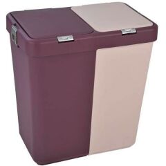 Motek Kirli Çamaşır Sepeti Çift Gözlü Kirli Sepeti Otomatik Kapaklı 80 Litre