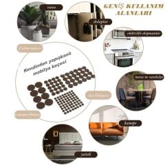Mobilya Keçesi Sese ve Çizilmeye Son Yapışkanlı 25mmx40Ad-Yuvarlak gri