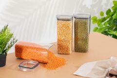 Geseus Uzun Dikdörtgen Hava Geçirmez Erzak Saklama Kabı 12 Adet 4100 ML