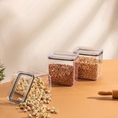 Geseus Dikdörtgen Hava Geçirmez Erzak Saklama Kabı 12 Adet 2100 ML