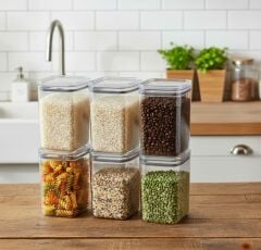 Geseus Dikdörtgen Hava Geçirmez Erzak Saklama Kabı 6 Adet 2100 ML