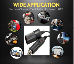 Araç Çakmaklık Uzatma Kablosu 12-24 Volt 16 Amper 2 X1,5mm TTR Bakır 1 Mt-Siyah