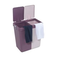 Motek Mt09 80 Litre Çift Gözlü Kirli Çamaşır Sepeti Pratik Kapaklı iki Gözlü