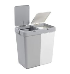 Motek Mt09 80 Litre Çift Gözlü Kirli Çamaşır Sepeti Pratik Kapaklı iki Gözlü