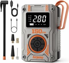 Taşınabilir Şarjlı Dijital Hava Kompresörü Hava Pompası 150 PSI, Araç, Motosiklet, Bisiklet Lastik Şişirme Pompası