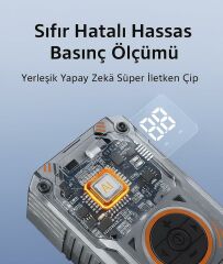 Taşınabilir Şarjlı Dijital Hava Kompresörü Hava Pompası 150 PSI, Araç, Motosiklet, Bisiklet Lastik Şişirme Pompası