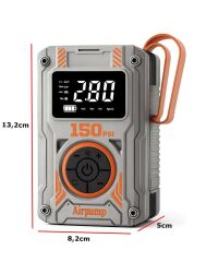 Taşınabilir Şarjlı Dijital Hava Kompresörü Hava Pompası 150 PSI, Araç, Motosiklet, Bisiklet Lastik Şişirme Pompası