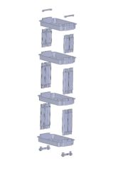 Motek Çok Amaçlı Tekerlekli Raf Plastik Raf Mutfak Rafı Banyo Raf SR-04