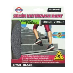 Geseus Boss  Siyah Merdiven Kaydırmaz 25mmx25mt Bant