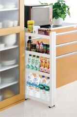 Motek Çok Amaçlı Tekerlekli Organizer Mutfak Banyo Rafı Beyaz SR-04