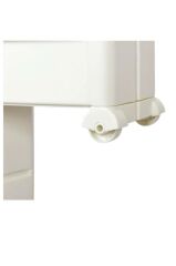 Motek Çok Amaçlı Tekerlekli Organizer Mutfak Banyo Rafı Beyaz SR-04
