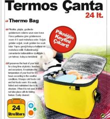 Termal Çanta Termos Çanta Piknik Kamp Çantası Sıcak ve Soğuk Tutan Çanta 24 Litre