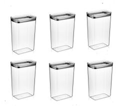 Vakumlu Hava Almaz Saklama Kabı Seti Erzak Kabı Dikdörtgen 6Adet 3100ML