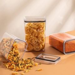 Vakumlu Hava Almaz Saklama Kabı Seti Erzak Kabı Dikdörtgen 6Adet 3100ML