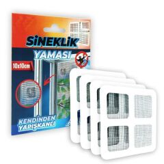 Sineklik Yaması Sineklik Tamir Bantı Kendinden Yapışkanlı 10x10cm 4Adet 5 Paket