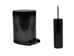 Primanova Cigo Pedallı Paslanmaz Çelik Çöp Kovası + Klozet fırçası