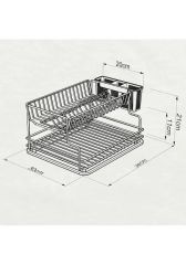 Geseus Home İki Katlı Tabaklık Bulaşıklık Krom Siyah KB005s