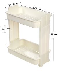 Motek Çok Amaçlı Tekerlekli Banyo Rafı Mutfak Rafı Organizer MR02