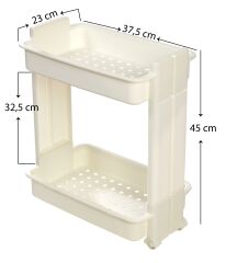 Motek Çok Amaçlı Tekerlekli Banyo Rafı Mutfak Rafı Organizer MR02