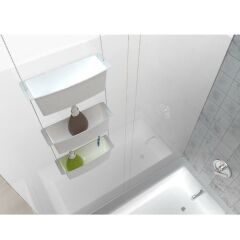 Primanova Üç Gözlü Duş Sepeti Beyaz Pratik Asılabilir Yapı N43