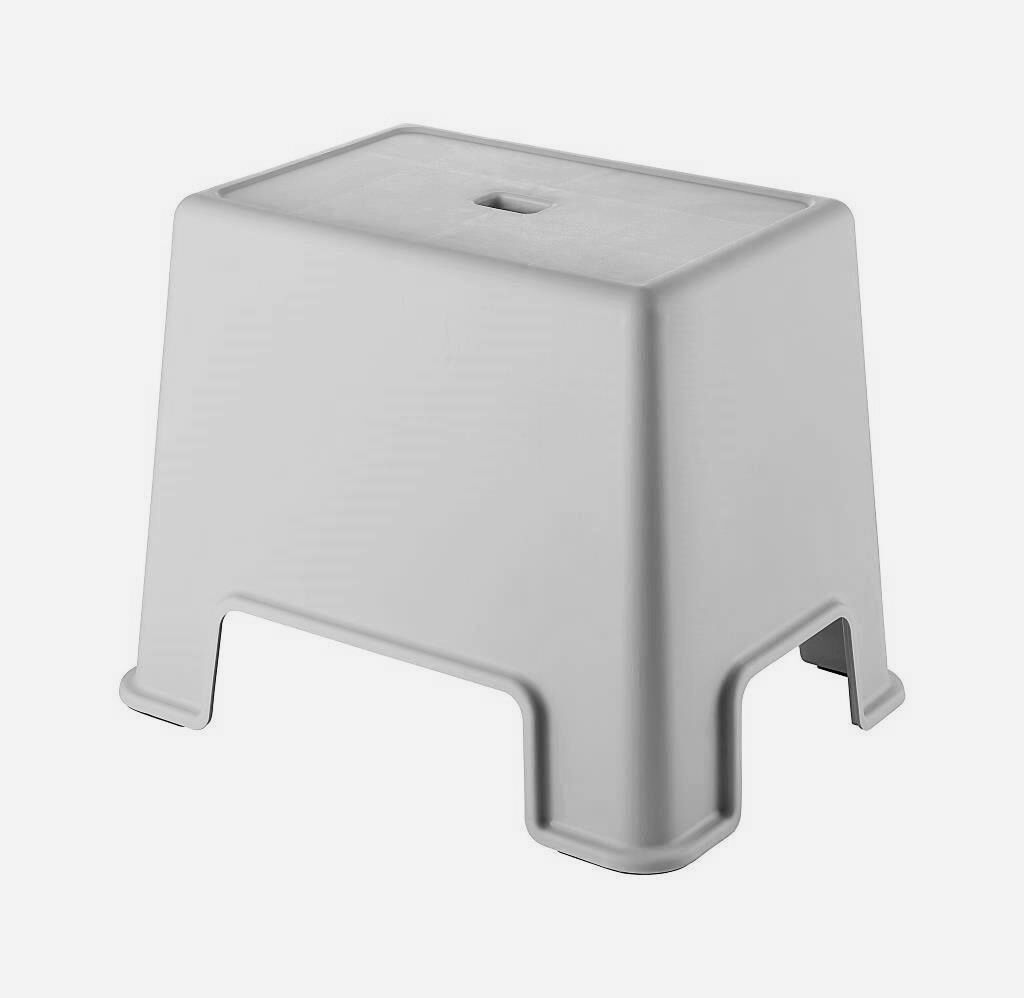 Çelik Ayna Lüx Banyo Taburesi Çok Amaçlı Tabure Açık Gri- 480