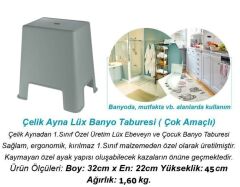 Geseus Banyo Taburesi  Büyük Boy Çok amaçlı Tabure Koyu Gri CLK-481