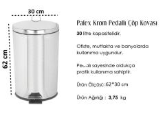 Palex Krom Pedallı Çöp Kovası 30 Litre