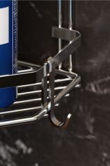 Geseus Üç Katlı Kancalı Banyo Köşe Rafı Krom  ES076 KRM