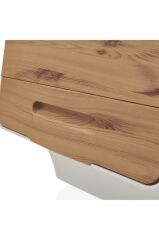 Motek Patateslik Soğanlık Tekerlekli Organızer Eşya Ve Erzak Kutusu 3x33 Lt-Mt05 Bambu+Krem