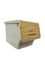 Motek Patateslik Soğanlık Tekerlekli Organızer Eşya Ve Erzak Kutusu 3x33 Lt-Mt05 Bambu+Krem