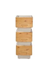 Geseus Motek Organızer Tekerlekli Eşya Ve Erzak Kutusu 3x12 Lt-Mt07 Bambu Kapaklı