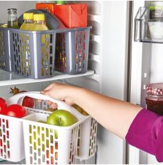 Geseus Taşıma Saplı Buzdolabı,Mutfak,Banyo Duzenleyici Organızer 4Adet Beyaz-8114