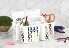 Geseus Taşıma Saplı Buzdolabı,Mutfak,Banyo Duzenleyici Organızer 4Adet Beyaz-8114
